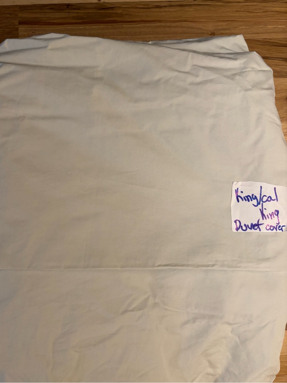 Quince NWOT Organic Cotton Crisp Percale Duvet Cover, King/Cal King in Mist - Picture 5 of 5